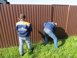 Забор из профнастила с утрамбовкой щебнем 79 метров фото в Чкаловске